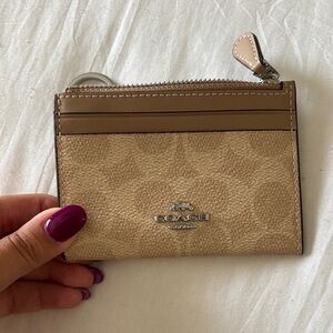 Coach Beige and Brown Card Wallet